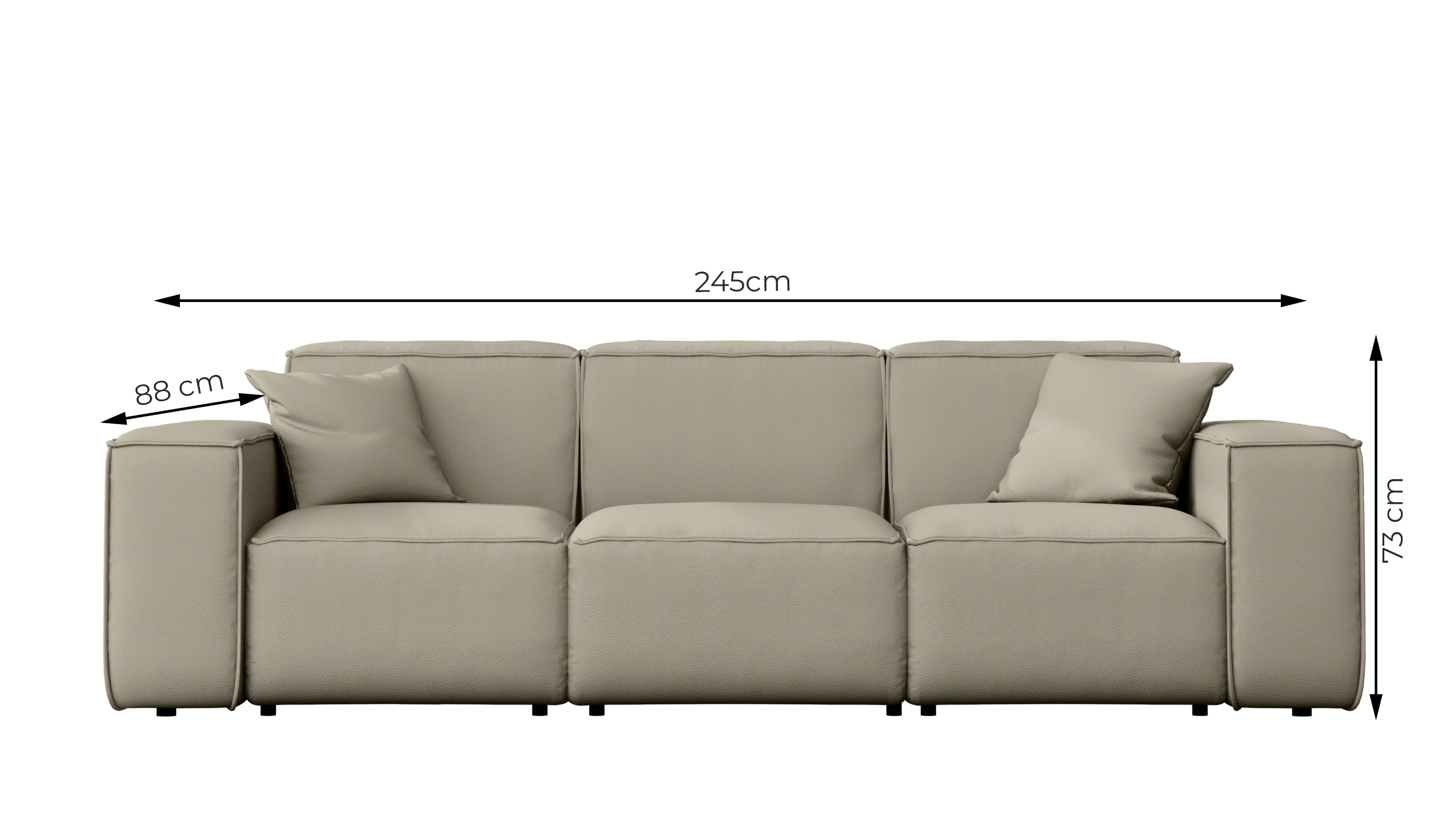 PATIO 3-Sitzer-Gartensofa Abmessungen